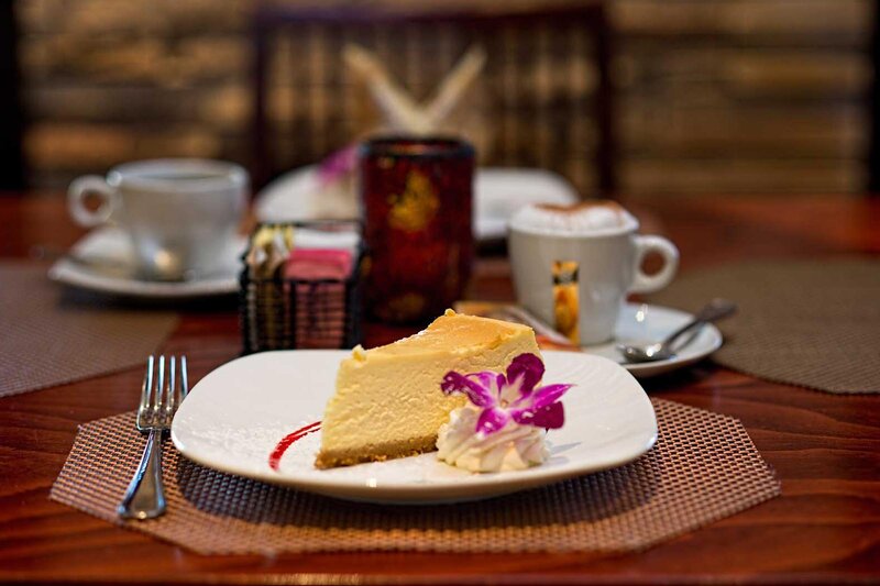 Cheese cake dessert with coffee