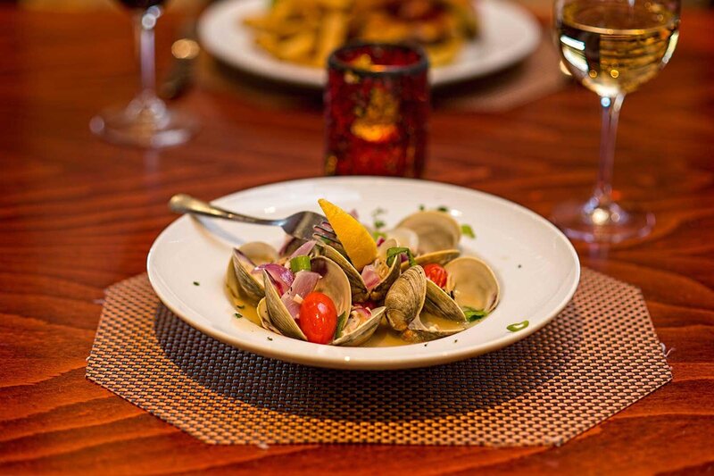 Clams entree with white wine